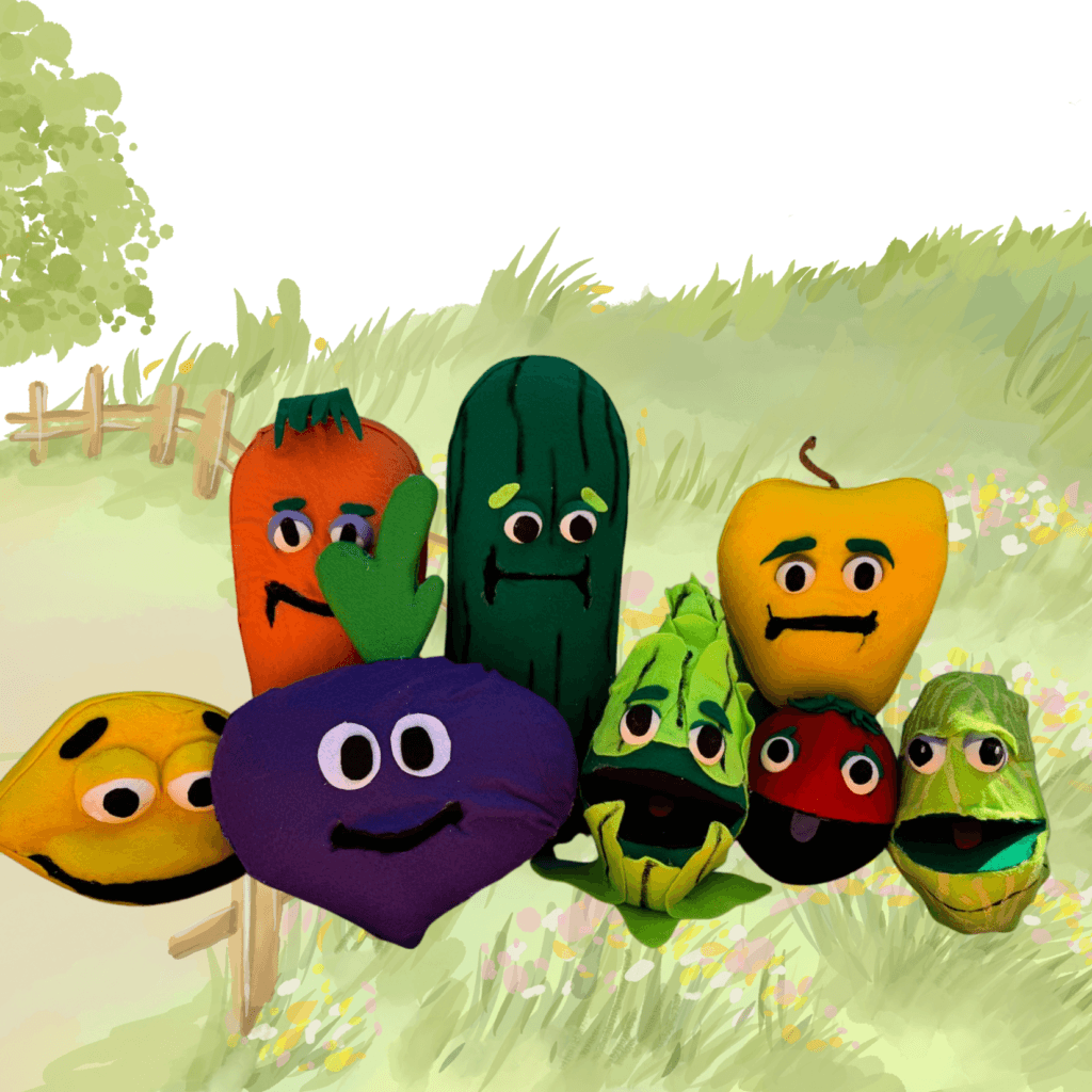 הצגת סלט ירקות של חבובל'ה בריאות, תזונה וצבעים לילדים בגיל הרך